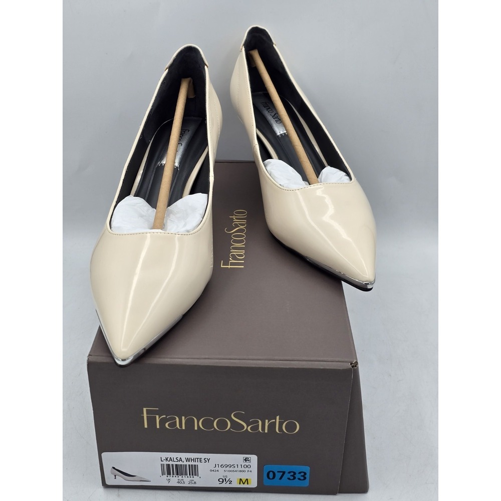 NIB Franco Sarto Women's Kalsa Kitten Heel Pump - Color White - Size 9.5M